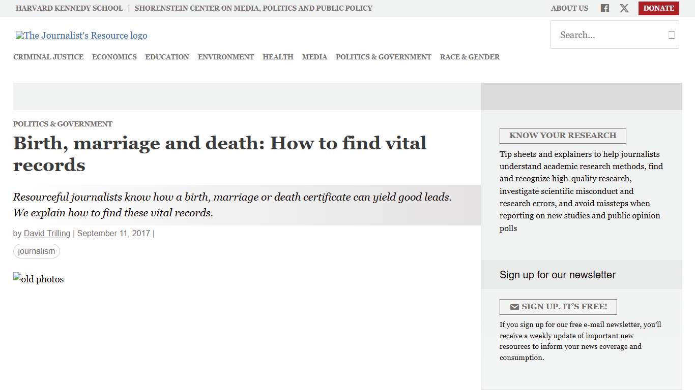 Birth, marriage and death: How to find vital records