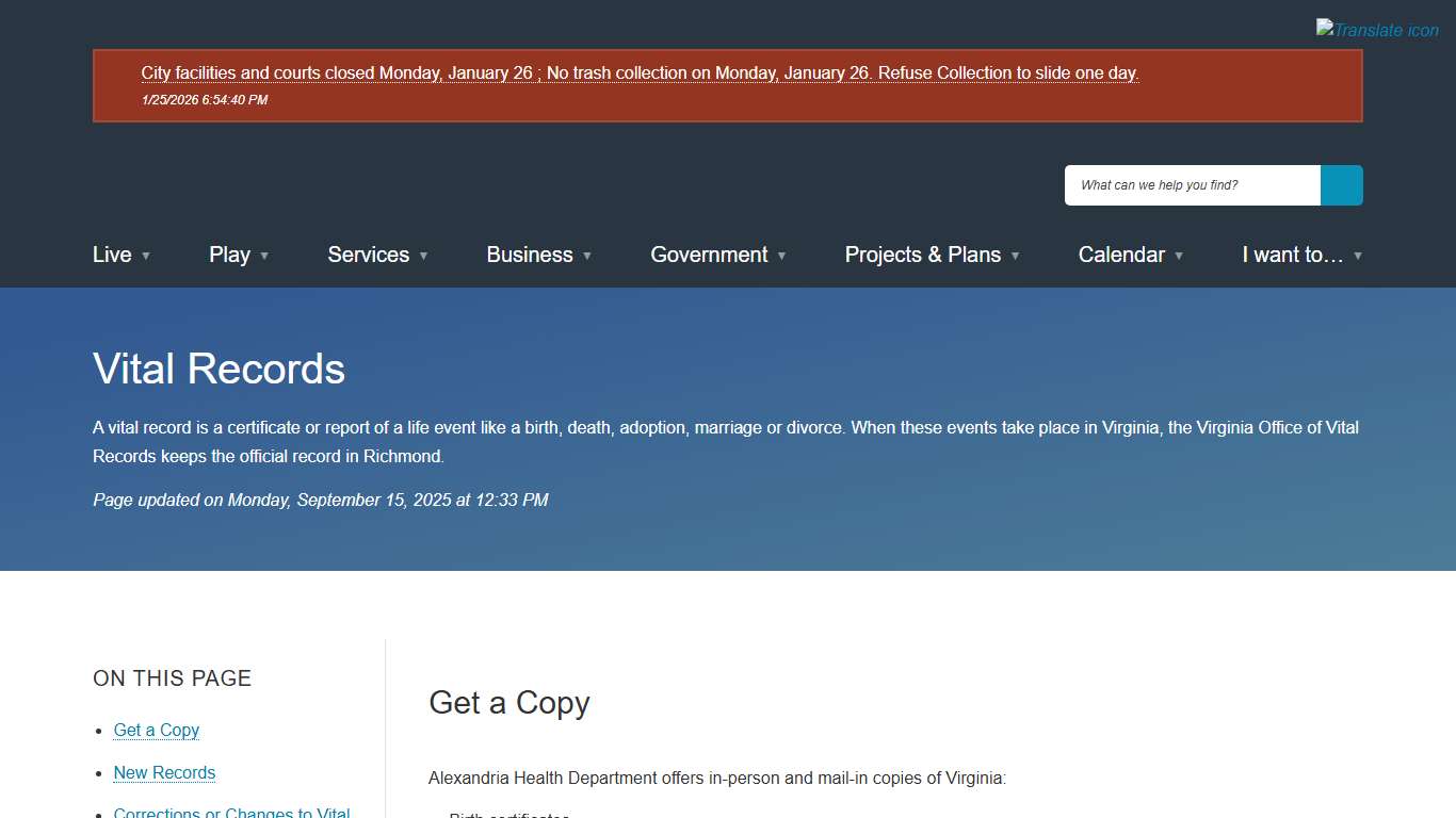 [Current] Vital Records City of Alexandria, VA